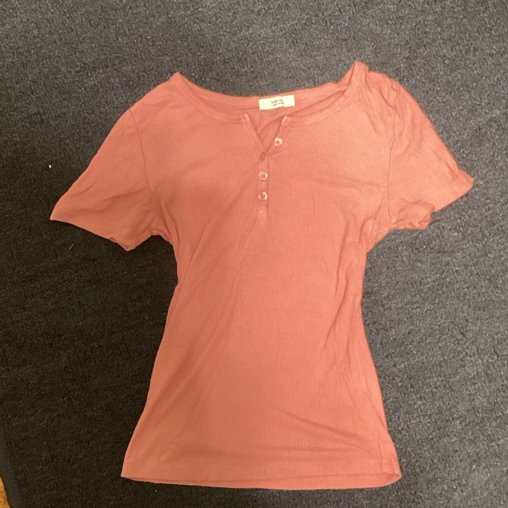 Active USA Women's Henley Top - Rust